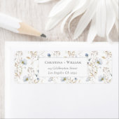 Elegante Winter Wildbloemen Bruiloft Retouradres Etiket (Insitu)