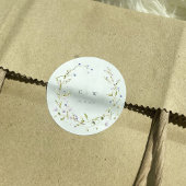 Elegante Winter Wildbloemen Bruiloft Ronde Sticker
