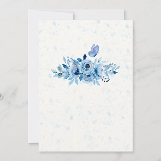 Elegante Winter Wit Blauwe Bloemen 50ste Verjaarda Kaart (Achterkant)