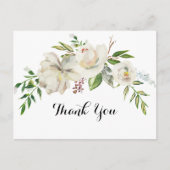 Elegante winter witte pioen dank u briefkaart (Voorkant)