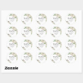 Elegante Winter Witte Pioen Dank u Favor Ronde Sticker (Vel)