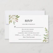 Elegante Winter Witte Pioen RSVP Menu Keuze (Voorkant)