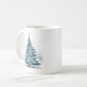 Elegante Winter Wonderland Blauwe Kerstboom Koffiemok (Voorkant links)