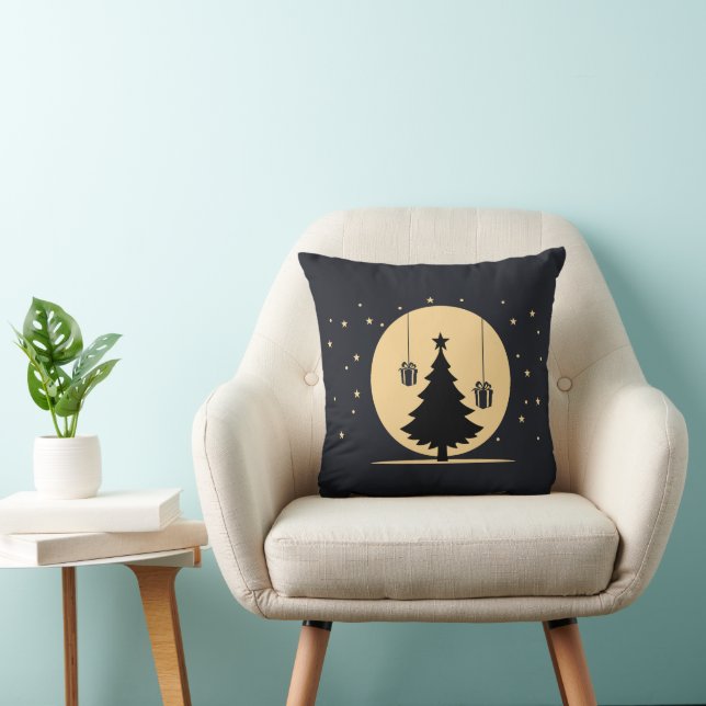 Elegante Winter Wonderland Decoratieve Kerstmis Kussen (Stoel)