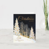 Elegante Winter Wonderland Familie Kerst Kaart (Voorkant)