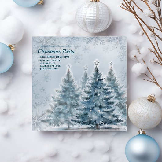 Elegante Winter Wonderland Holiday Party Uitnodigi Save The Date