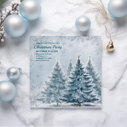 Elegante Winter Wonderland Holiday Party Uitnodigi Save The Date