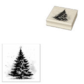 Elegante Winter Wonderland Kerstboom Rubberstempel (Gestempeld)