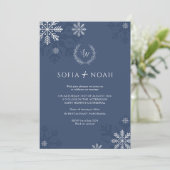 Elegante Winter Wonderland minimalistische bruilof Kaart (Staand voorkant)