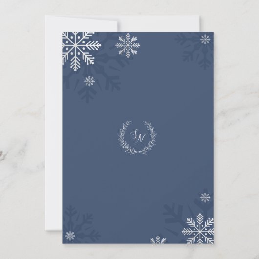 Elegante Winter Wonderland minimalistische bruilof Kaart (Achterkant)