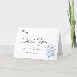 Elegante Winter Wonderland Sneeuwvlokken bruiloft Bedankkaart