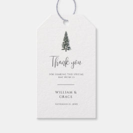 Elegante Winter Wonderland Sneeuwvlokken bruiloft Cadeaulabel