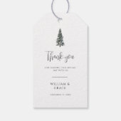 Elegante Winter Wonderland Sneeuwvlokken bruiloft Cadeaulabel (Achterkant)
