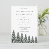 Elegante Winter Wonderland Sneeuwvlokken bruiloft Kaart (Staand voorkant)