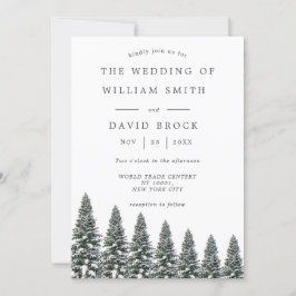 Elegante Winter Wonderland Sneeuwvlokken bruiloft Kaart