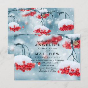 Elegante Winter Wonderland Sneeuwvlokken bruiloft Kaart