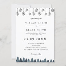 Elegante Winter Wonderland Sneeuwvlokken bruiloft