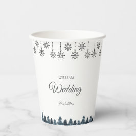 Elegante Winter Wonderland Sneeuwvlokken bruiloft Papieren Bekers