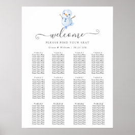 Elegante Winter Wonderland Sneeuwvlokken bruiloft Poster