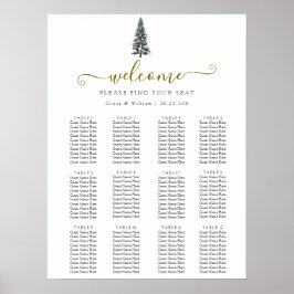 Elegante Winter Wonderland Sneeuwvlokken bruiloft Poster