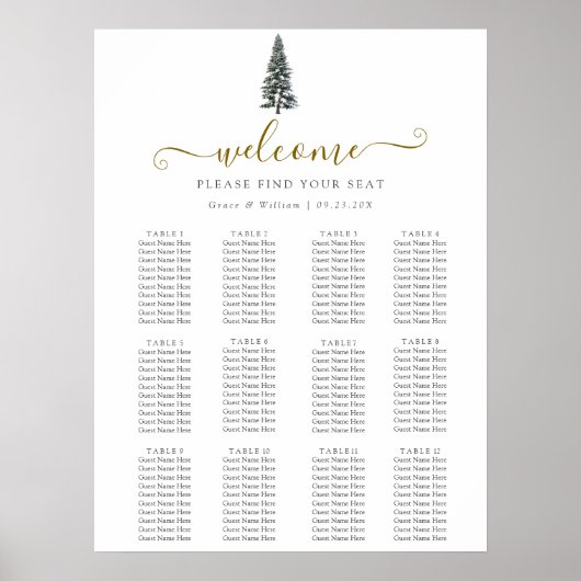 Elegante Winter Wonderland Sneeuwvlokken bruiloft Poster (Voorkant)