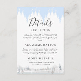 Elegante Winter Wonderland Sneeuwvlokken Informatiekaartje