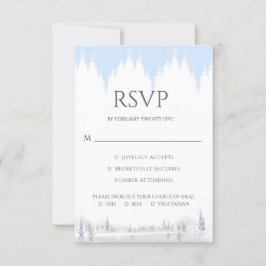 Elegante Winter Wonderland Sneeuwvlokken RSVP Kaartje