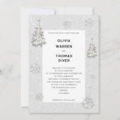 Elegante Winter Wonderland Sneeuwvlokken Witte Bru Kaart (Voorkant)