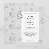 Elegante Winter Wonderland Sneeuwvlokken Witte Bru Kaart (Voorkant / Achterkant)