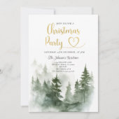 Elegante Winter Woodland Pine Trees Kerstfeest Kaart (Voorkant)