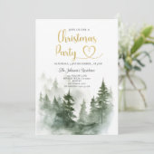 Elegante Winter Woodland Pine Trees Kerstfeest Kaart (Staand voorkant)