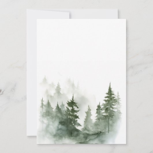 Elegante Winter Woodland Pine Trees Kerstfeest Kaart (Achterkant)