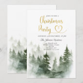 Elegante Winter Woodland Pine Trees Kerstfeest Kaart (Voorkant / Achterkant)