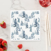 Elegante Winter Woodland Snowy For Forest Kerstmis Servet (Insitu)