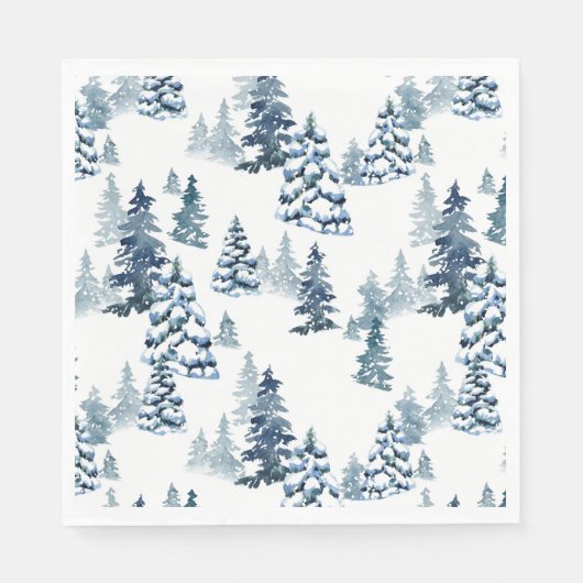 Elegante Winter Woodland Snowy For Forest Kerstmis Servet (Voorkant)