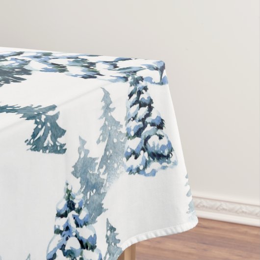 Elegante Winter Woodland Snowy For Forest Kerstmis Tafelkleed (Voorbeeld)