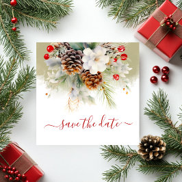 Elegante winteras Evergreen Baby shower Save The Date