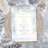 Elegante winterbegrafenis viering van het leven kaart