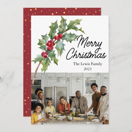 Elegante winterbessen vakantie Kaart (Voorkant / Achterkant)