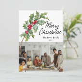 Elegante winterbessen vakantie Kaart (Staand voorkant)