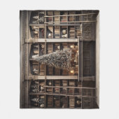 Elegante winterbibliotheek fleece deken (Voorkant)
