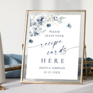 Elegante winterbladreceptuur Kaarten hier Poster