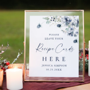 Elegante winterbladreceptuur Kaarten hier Poster