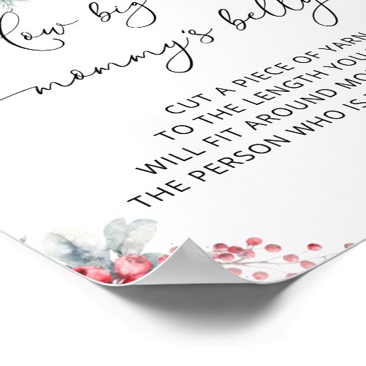 Elegante winterbloem Hoe groot is mama's buik Poster (Hoek)