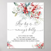 Elegante winterbloem Hoe groot is mama's buik Poster (Voorkant)