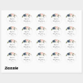 Elegante winterbloemen baby shower favor ronde sticker (Vel)