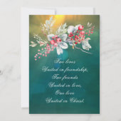 Elegante winterbloemen op groene Christelijke brui Kaart (Achterkant)