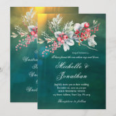 Elegante winterbloemen op groene Christelijke brui Kaart (Voorkant / Achterkant)