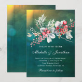 Elegante winterbloemen op groene Christelijke brui Kaart (Voorkant / Achterkant)