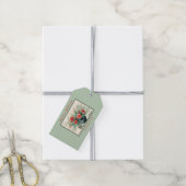 Elegante  winterbloemenvakantie cadeaulabel (Met Touw)